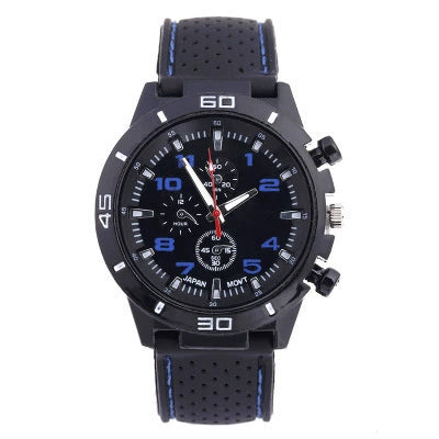 Leisure Sports Watch Silicone Plastic Ordinary Glass Mirror Pin Buckle Round Dial