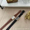 Leisure Square Alloy Case Ordinary Glass Mirror Couple's Watch With Roman Scale For Autumn And Winter