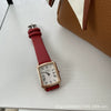 Leisure Square Alloy Case Ordinary Glass Mirror Couple's Watch With Roman Scale For Autumn And Winter