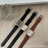 Leisure Square Alloy Case Ordinary Glass Mirror Couple's Watch With Roman Scale For Autumn And Winter