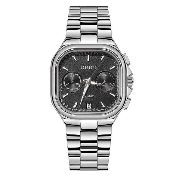 Leisure Square Alloy Strap Quartz Watch For Female With Mineral Strengthened Glass Mirror And Stainless Steel Clasp