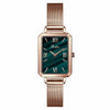 Leisure Square Alloy Women's Watch In Peacock Green