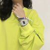 Leisure Square Electronic Watch Rubber Case Silicone Strap Stainless Steel Clasp Plastic Mirror