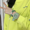 Leisure Square Electronic Watch Rubber Case Silicone Strap Stainless Steel Clasp Plastic Mirror