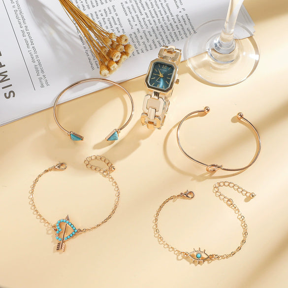 Leisure Square Hollow Strap Alloy Bracelet For Female