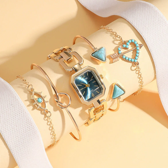 Leisure Square Hollow Strap Alloy Bracelet For Female