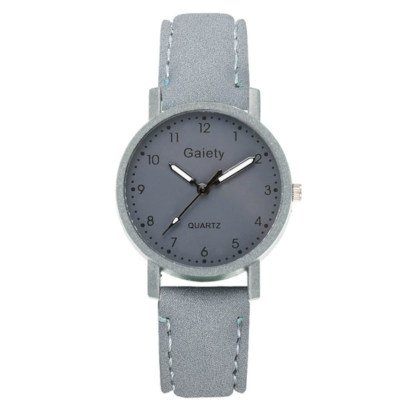 Leisure Style Alloy Case Canvas Strap Round Dial Women's Watch