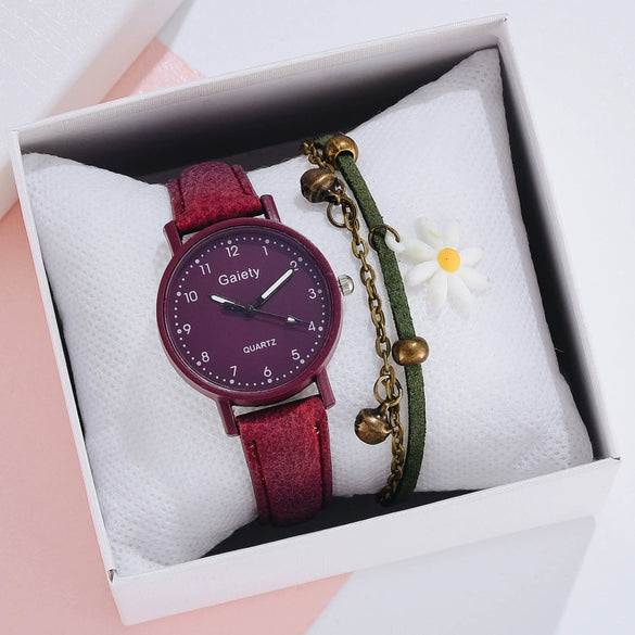 Leisure Style Alloy Case Canvas Strap Round Dial Women's Watch
