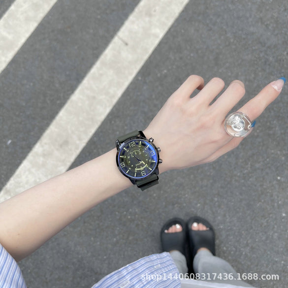 Leisure Style Alloy Case Ordinary Glass Mirror Allmatch Watch For Men And Women