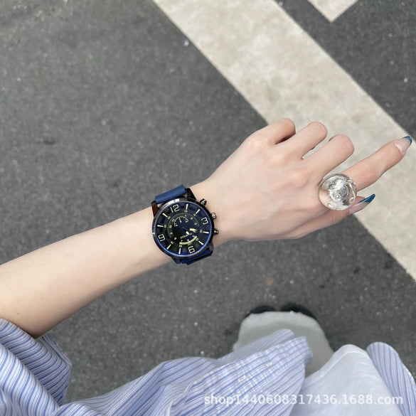 Leisure Style Alloy Case Ordinary Glass Mirror Allmatch Watch For Men And Women