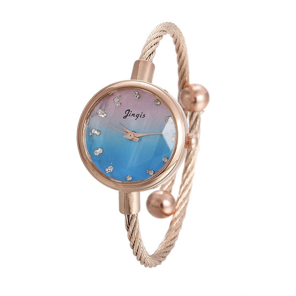 Leisure Style Female Bracelet Watch Alloy Strap And Case Titanium Clasp Rectangle Dial