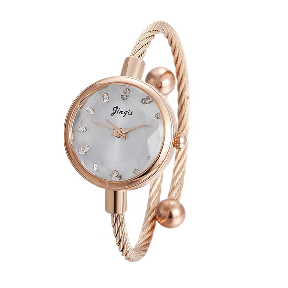 Leisure Style Female Bracelet Watch Alloy Strap And Case Titanium Clasp Rectangle Dial