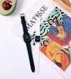 Leisure Style Square Alloy And Silicone Watch For Male And Female Students