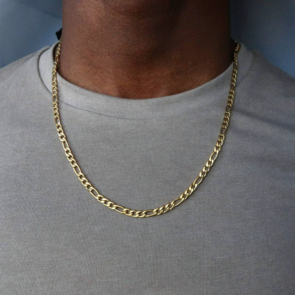 Leisure Titanium Steel 18K Gold Plated Hip Hop Nk Chain Necklace For Men