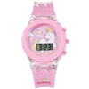Leisure Unicorn Luminous Alloy Case Stainless Steel Clasp Silicone Strap Round Dial Electronic Watch