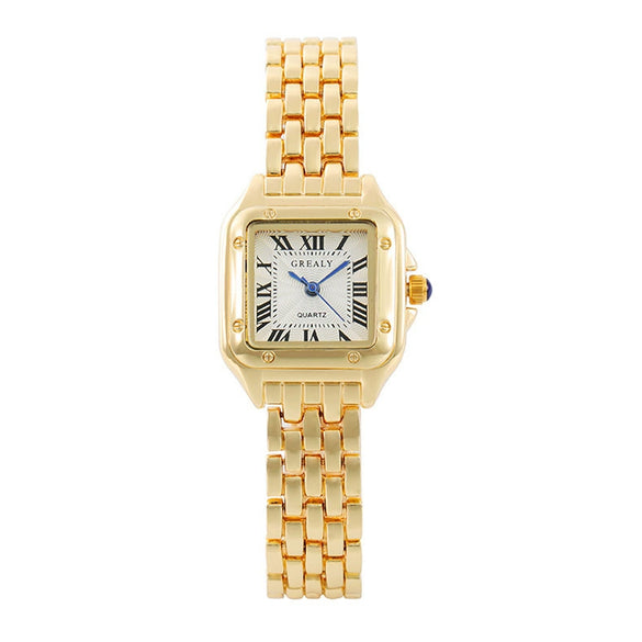 Leisure Waterproof Women Quartz Watch Alloy Steel With Diamond Bracelet Square Dial Fashion Style