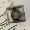 Leisure Wine Barrel Silicone Plastic Mirror Female Watch