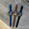 Leisure Wine Barrel Silicone Plastic Mirror Female Watch