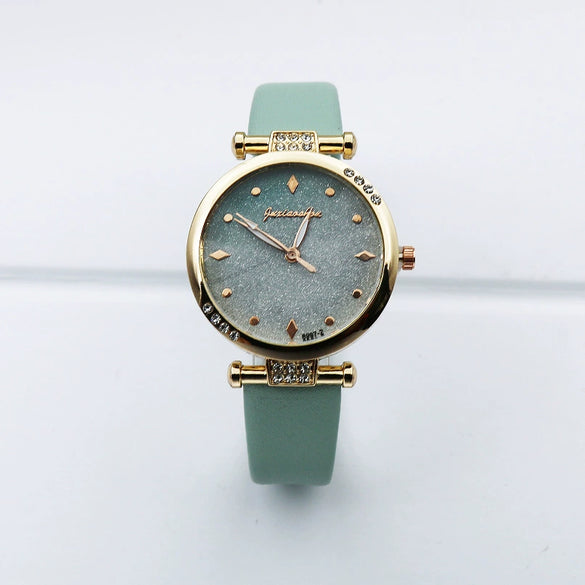 Leisure Women's Alloy And Pu Leather Round Dial Quartz Watch