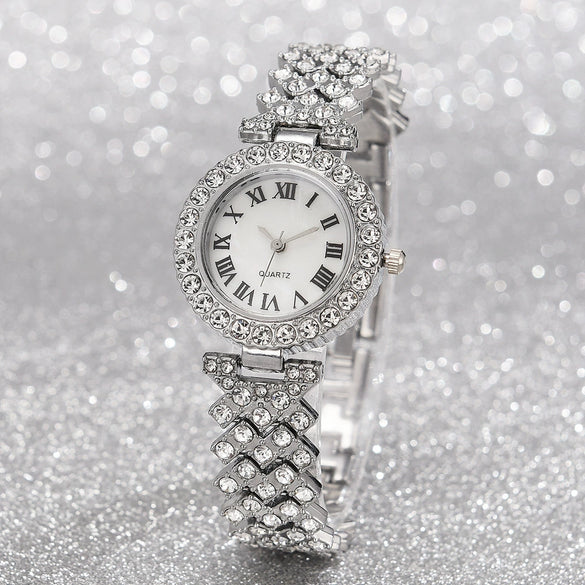 Leisure Women's Alloy Bracelet Watch With Roman Pattern And Titanium Buckle