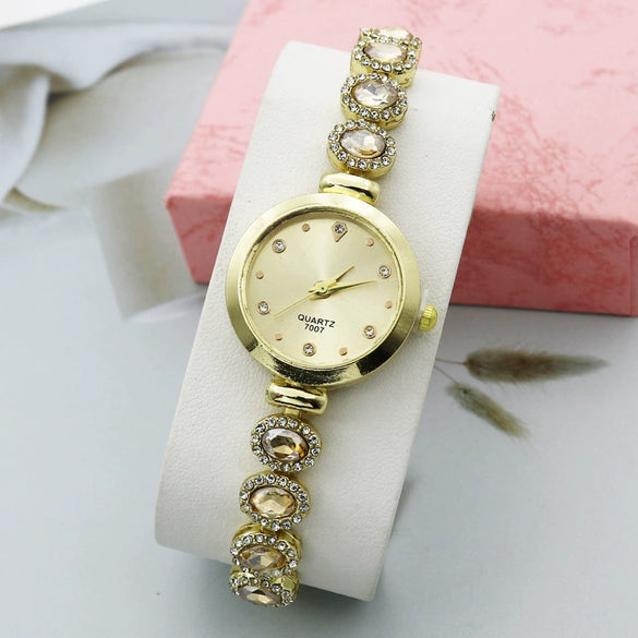 Leisure Women's Quartz Bracelet Watch Alloy Case Stainless Steel Strap Round Dial