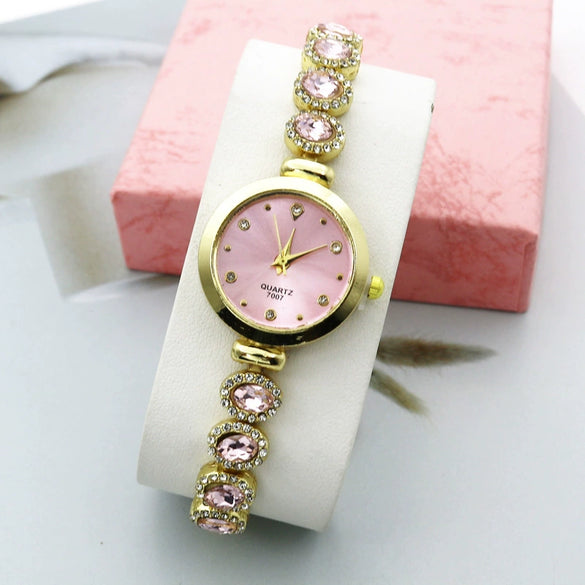 Leisure Women's Quartz Bracelet Watch Alloy Case Stainless Steel Strap Round Dial