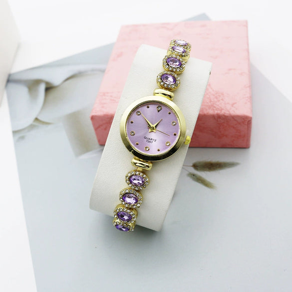 Leisure Women's Quartz Bracelet Watch Alloy Case Stainless Steel Strap Round Dial