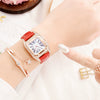 Leisure Women's Watch Alloy Case Imitation Leather Strap Spiral Crown Pin Buckle Round Dial