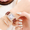 Leisure Women's Watch Alloy Case Imitation Leather Strap Spiral Crown Pin Buckle Round Dial