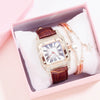Leisure Women's Watch Alloy Case Imitation Leather Strap Spiral Crown Pin Buckle Round Dial