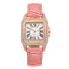 Leisure Women's Watch Alloy Case Imitation Leather Strap Spiral Crown Pin Buckle Round Dial