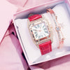 Leisure Women's Watch Alloy Case Imitation Leather Strap Spiral Crown Pin Buckle Round Dial