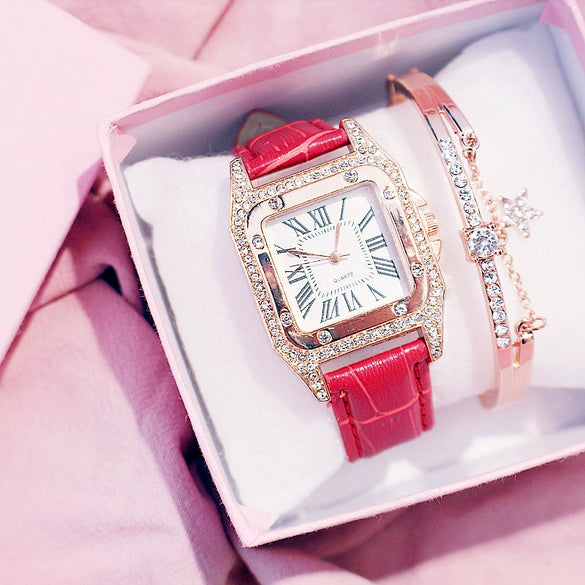 Leisure Women's Watch Alloy Case Imitation Leather Strap Spiral Crown Pin Buckle Round Dial