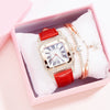 Leisure Women's Watch Alloy Case Imitation Leather Strap Spiral Crown Pin Buckle Round Dial