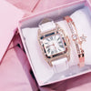 Leisure Women's Watch Alloy Case Imitation Leather Strap Spiral Crown Pin Buckle Round Dial