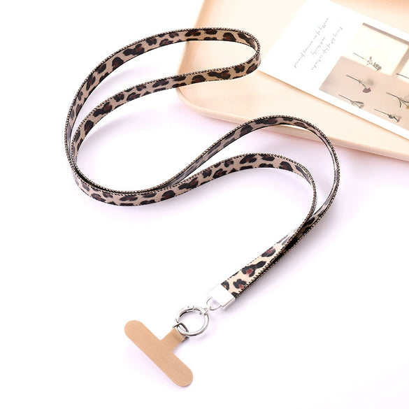 Leopard Artificial Leather Mobile Phone Hanging Rope Key Chain Pendant Semimanual Antilosing Rope