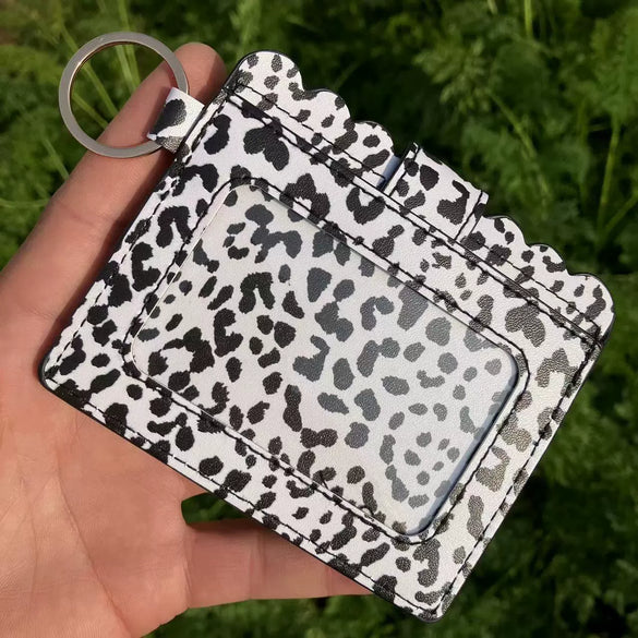 Leopard Print Pu Leather Card Bag Id Bag Coin Purse Clutch Bag Bank Card Bus Card Case