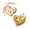 Leopard Print Totem Heart Retro Earrings And Pendants Stainless Steel Enamel Electroplated