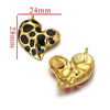 Leopard Print Totem Heart Retro Earrings And Pendants Stainless Steel Enamel Electroplated