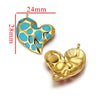 Leopard Print Totem Heart Retro Earrings And Pendants Stainless Steel Enamel Electroplated