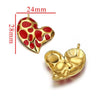 Leopard Print Totem Heart Retro Earrings And Pendants Stainless Steel Enamel Electroplated