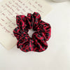 Leopard Satin Fabric Handmade High Elastic Hair Ring Headdress