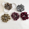 Leopard Satin Fabric Handmade High Elastic Hair Ring Headdress