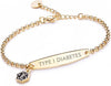 Lettering Stainless Steel Medical Bracelet Men'S And Women'S Personalized Diy Name Laser Lettering 18K Gold Bracelet Jewelry