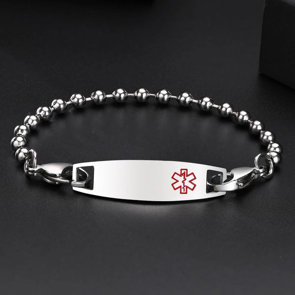 Lettering Stainless Steel Medical Bracelet Men'S And Women'S Personalized Diy Name Laser Lettering 18K Gold Bracelet Jewelry