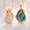 Light Luxury Baroque Pearl Necklace For Women Copper Plated Real Gold With Maple Leaf Abalone Shell Styling Set With Pearls