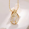Light Luxury Baroque Pearl Necklace For Women Copper Plated Real Gold With Maple Leaf Abalone Shell Styling Set With Pearls