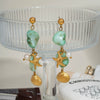 Light Luxury Beach Style Women's Stainless Steel Earrings With Pearl Shell Pendant Pvd Furnace Vacuum Real Gold Plated