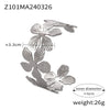 Light Luxury Bead Jewelry Titanium Steel Gold Plated Pastoral Style Flower Open Bracelet For Women