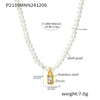 Light Luxury Beads Geometric Zircon Pendant Clavicle Necklace For Women Stainless Steel With Electroplating